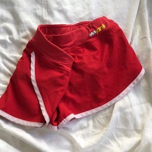 Janji red running shorts w zipper pocket sz m